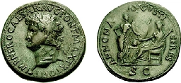 Bronze Sestertius of Nero, mid-1st century AD