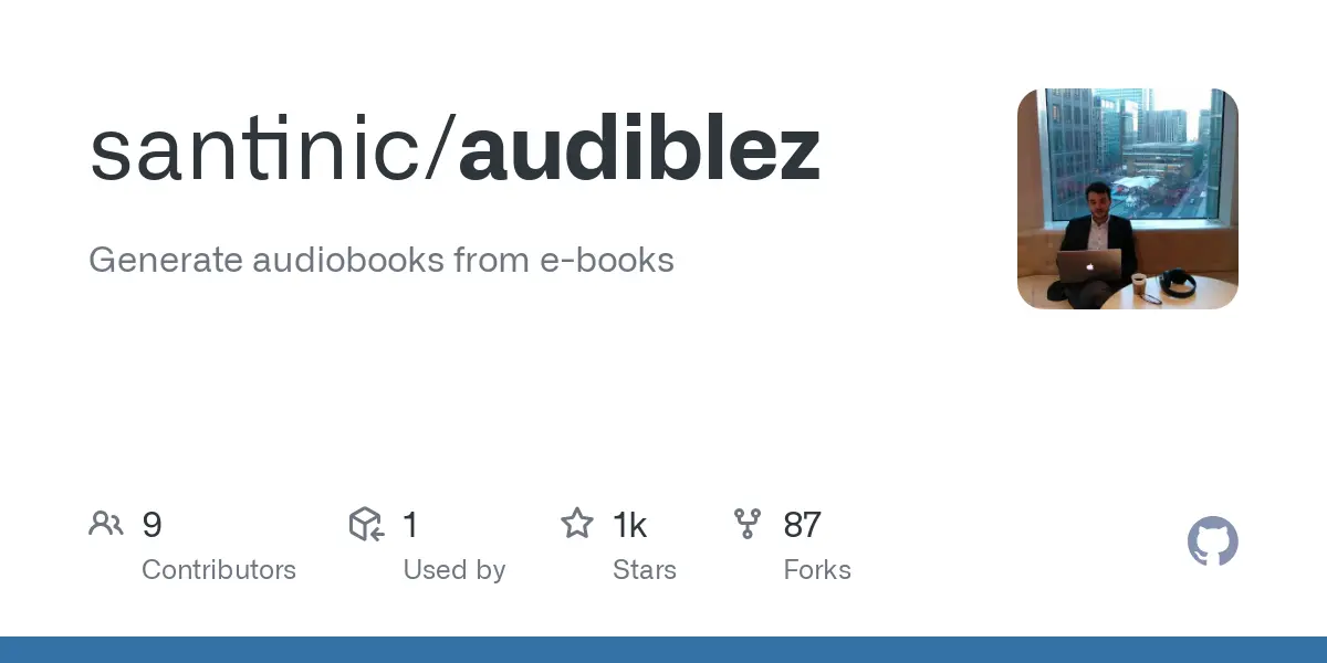 GitHub - santinic/audiblez: Generate audiobooks from e-books