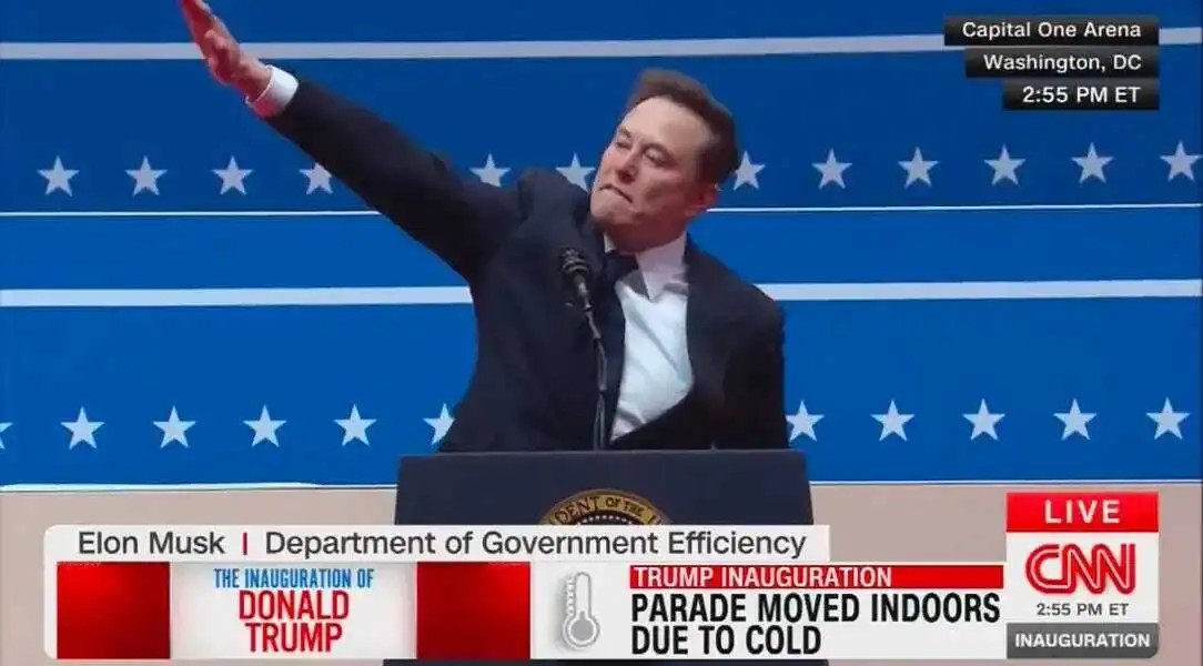 Elon Musk performs a nazi salute and zionists rushed to defend it