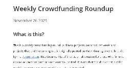 Weekly Crowdfunding Roundup: November 26 2023