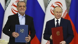 Presidents of Russia and Iran meet in the Kremlin to sign partnership treaty