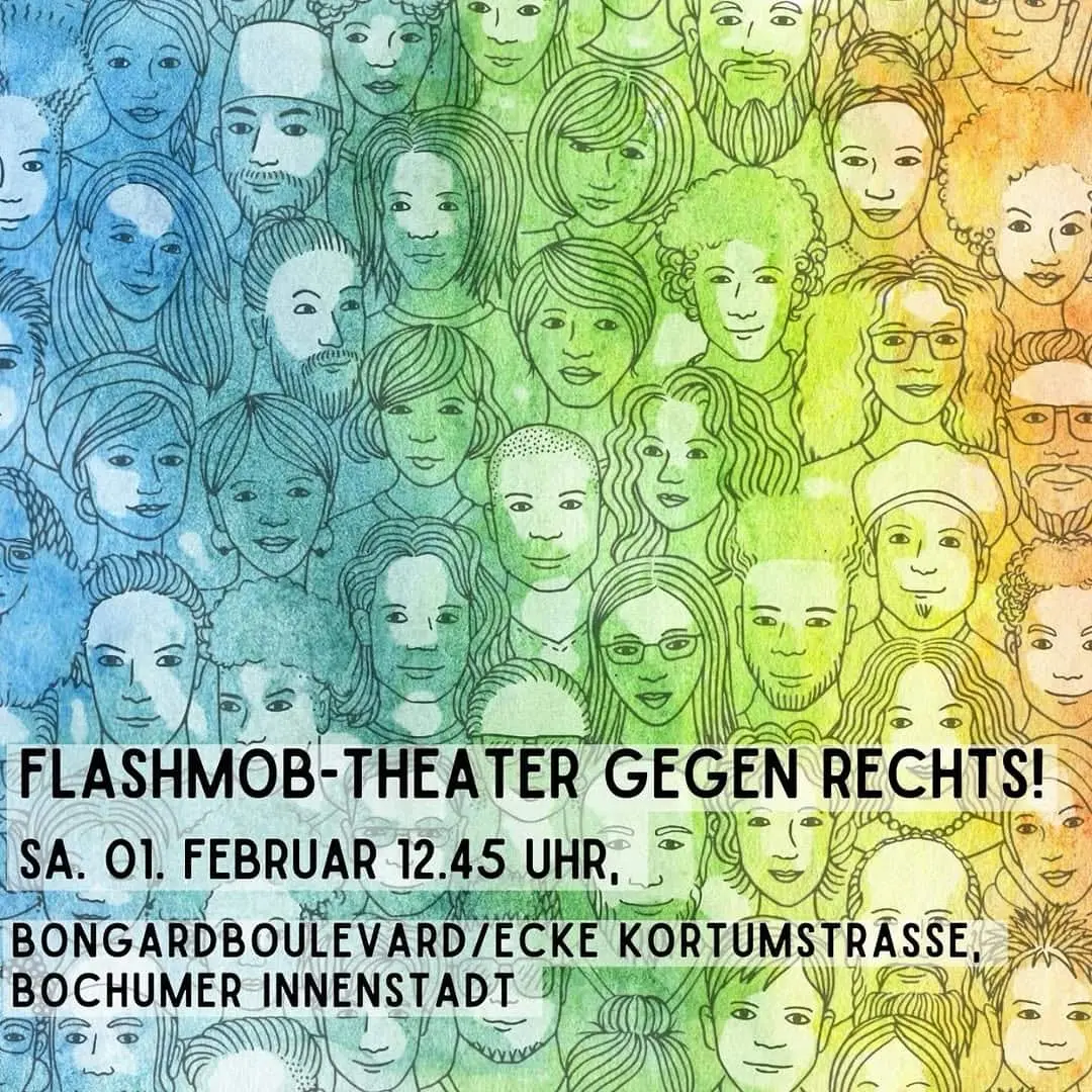 Demo gegen Rechts in Bochum, Nordrhein-Westfalen » Flashmob - Theater gegen Rechts!