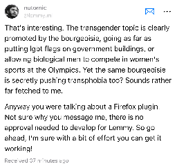 [Transphobia Warning] Nutomic’s Stance on Transgender People