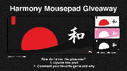 [GIVEAWAY] One Harmony Mousepad | Winner can choose the color! (Ends on October 28)