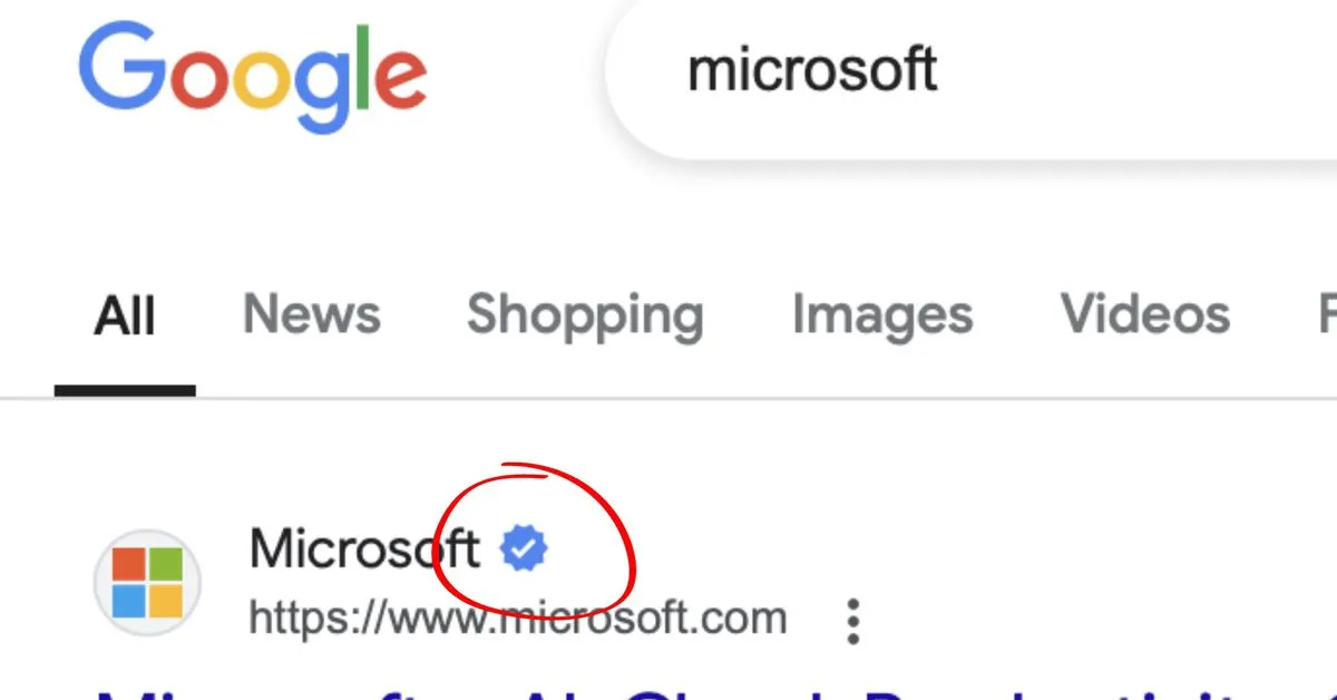 Google is testing verified checkmarks in search