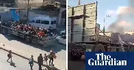 Footage shows moments before and after Israeli airstrike hits civilian convoy fleeing Gaza – The Guardian