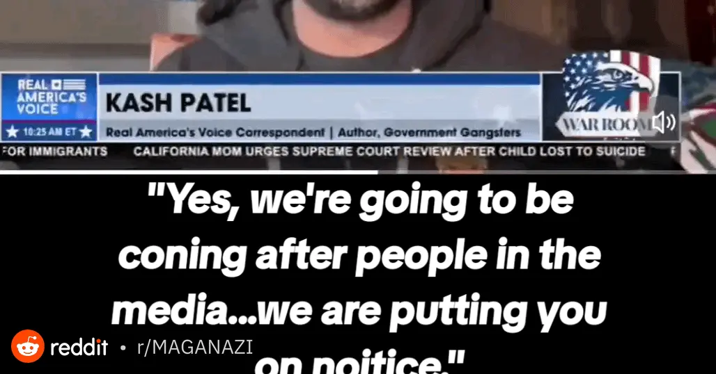 FBI Director Kash Patel calls for "offensive operations" to jail Americans they consider the enemy. "Yes, we're going to be coming after people in the media...we're putting you on notice".