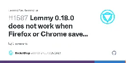 Lemmy 0.18.0 does not work when Firefox or Chrome saves a web page when viewing a Post ("Page Not Found") · Issue #1587 · LemmyNet/lemmy-ui