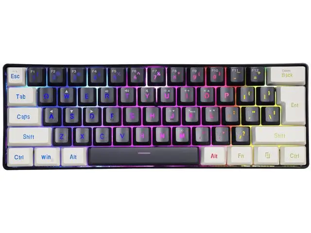 SAMA Wired Keyboard YG91-3 Short Gaming Keyboard Mechanical Feel 61Keys With RGB Backlit for Computer/Laptop/Desktop/Note/Mac Black - Newegg.com