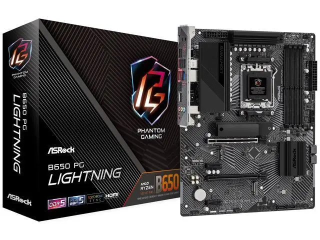 ASRock B650 PG LIGHTING AM5 ATX Mainboard , 4 slots DDR5, PCIE 4.0 x16,  3 M.2 slots,  2.5Gb Lan, 7.1 Nahimic Audio , Rear USB3.2 Gen2X2 Type_C ,  14+2+1 Power Phase, AMD CrossFire. - Newegg.com