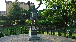The Rocky Statue set for routine maintenance