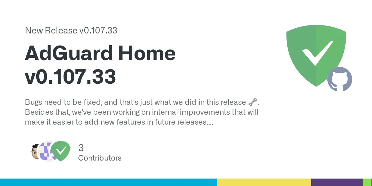 Release AdGuard Home v0.107.33 · AdguardTeam/AdGuardHome