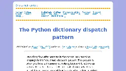 The Python dictionary dispatch pattern | James' Coffee Blog