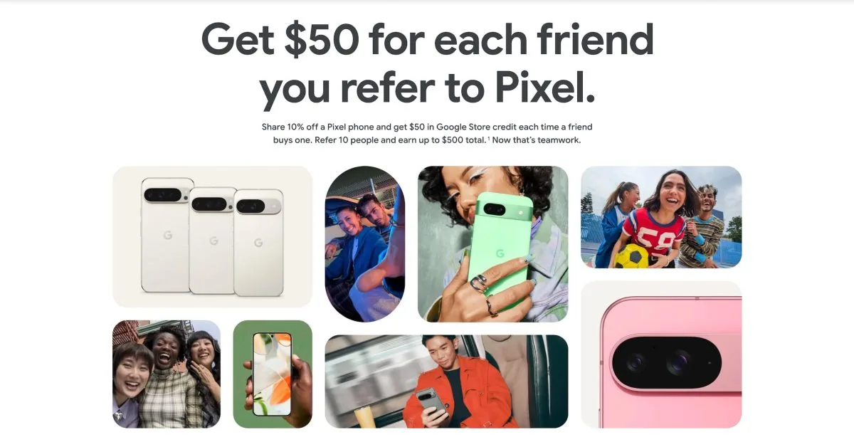 Google launches Pixel Referral Program: $50 store credit for you, 10% discount for them