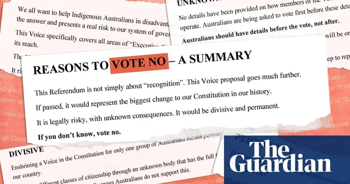 The no pamphlet: campaign’s voice to parliament referendum essay – annotated and factchecked