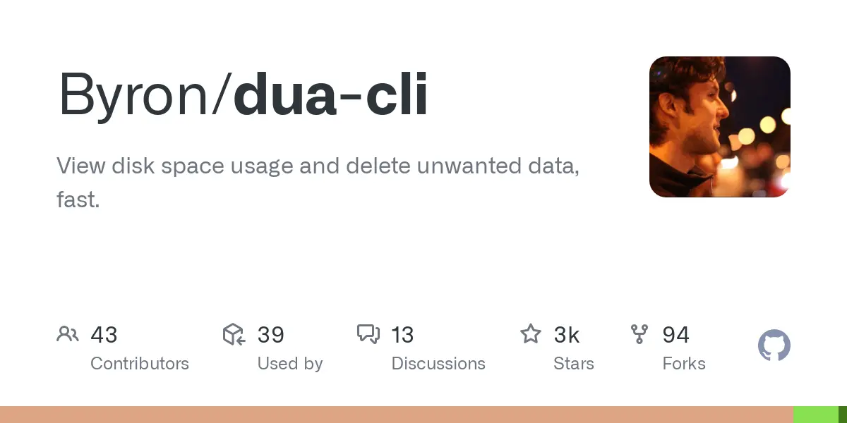 GitHub - Byron/dua-cli: View disk space usage and delete unwanted data, fast.