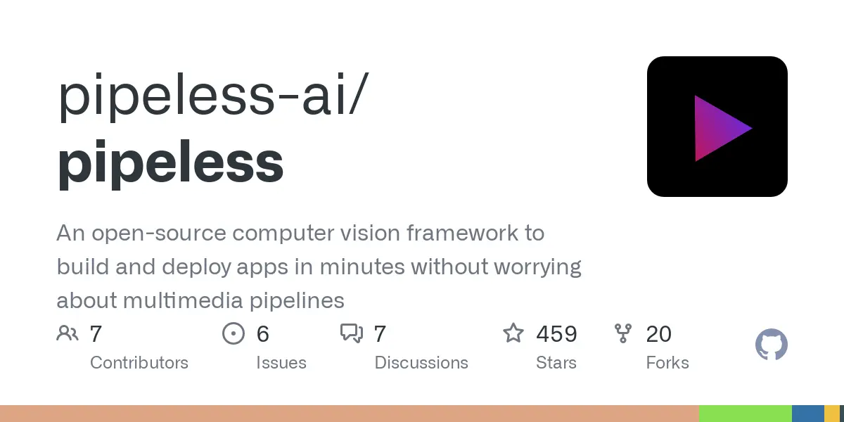 GitHub - pipeless-ai/pipeless: An open-source computer vision framework to build and deploy apps in minutes without worrying about multimedia pipelines