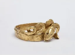 Gold Roman serpent ring, 1st century AD