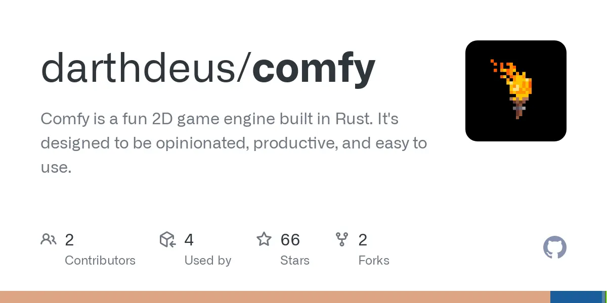 GitHub - darthdeus/comfy: Comfy is a fun 2D game engine built in Rust. It's designed to be opinionated, productive, and easy to use.