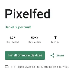 Pixelfed has hit 50k downloads on the play store