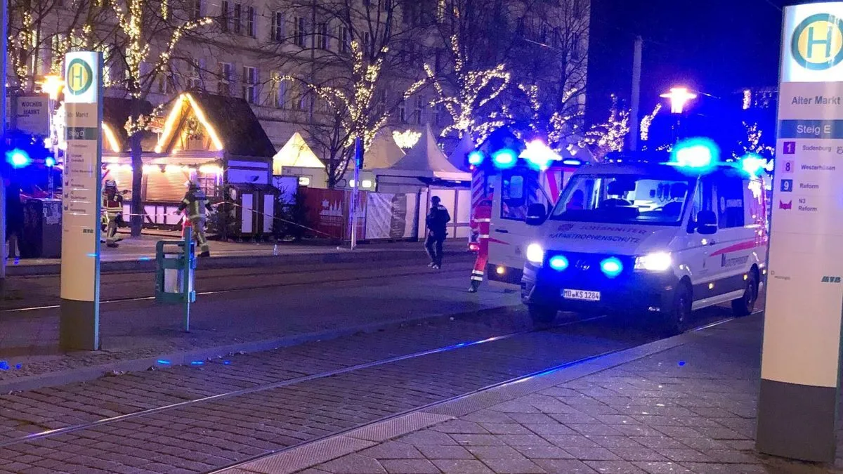 Magdeburg: Auto fährt in Menschenmenge auf Weihnachtsmarkt - mindestens zwei Tote