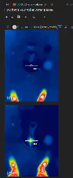 Screenshot from lemmy. "How hot is your water toilet please." The OP responds with two images before and after taking a piss in infrared