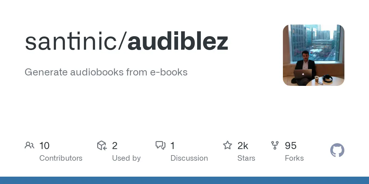 GitHub - santinic/audiblez: Generate audiobooks from e-books