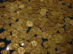 A whole bunch of gold coins