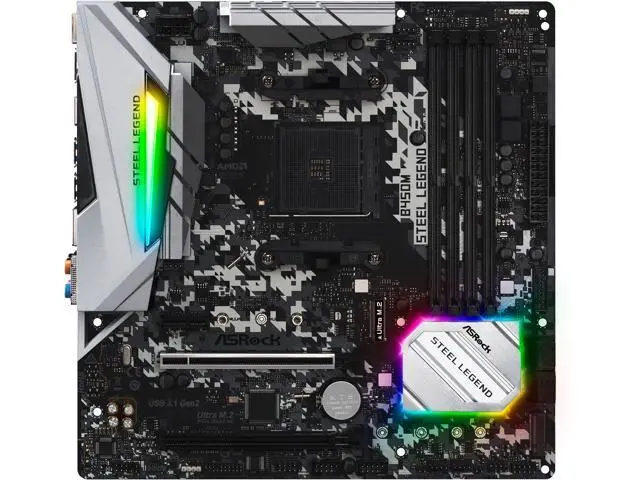 ASRock B450M Steel Legend AM4 Micro ATX Motherboard - Newegg.com