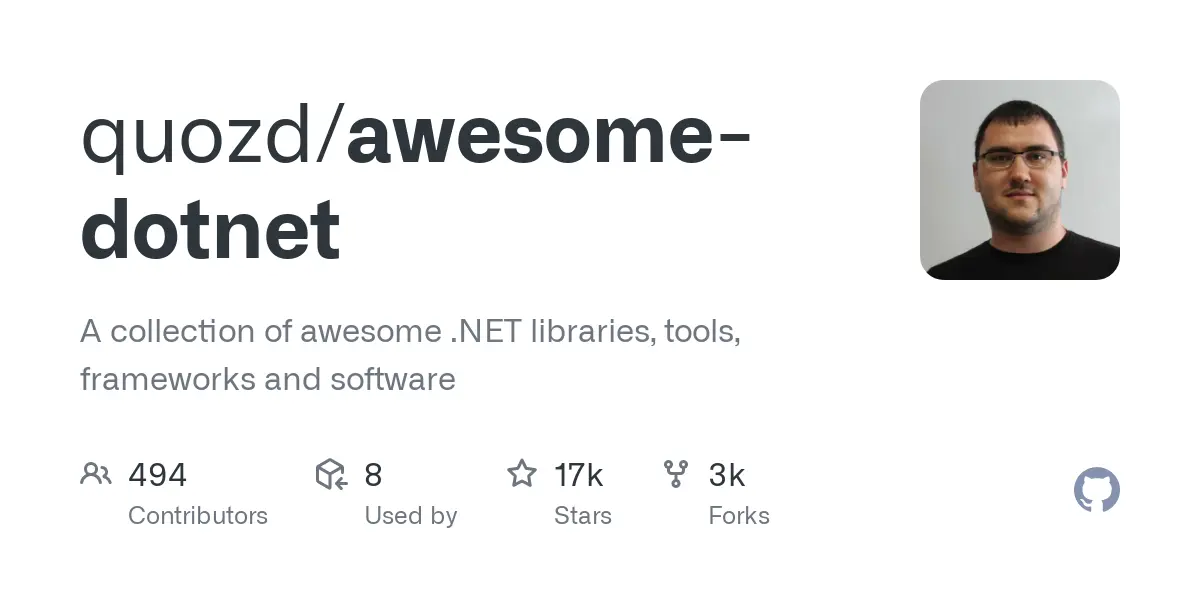 GitHub - quozd/awesome-dotnet: A collection of awesome .NET libraries, tools, frameworks and software