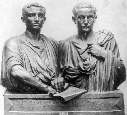 Bronze 19th century depiction of the Brothers Gracchi