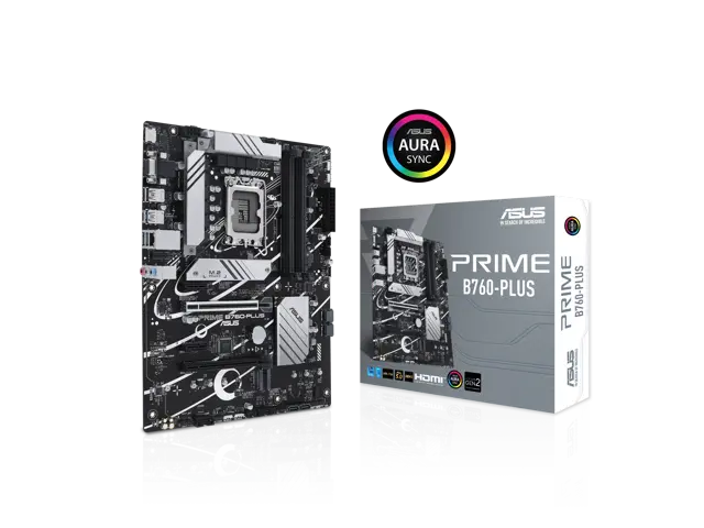 ASUS Prime B760-PLUS Intel B760(13th and 12th Gen) LGA 1700 ATX motherboard with PCIe 5.0, DDR5, 3x PCIe 4.0 M.2 slots, Realtek 2.5Gb Ethernet, DisplayPort, VGA, HDMI, SATA 6 Gbps, - Newegg.com