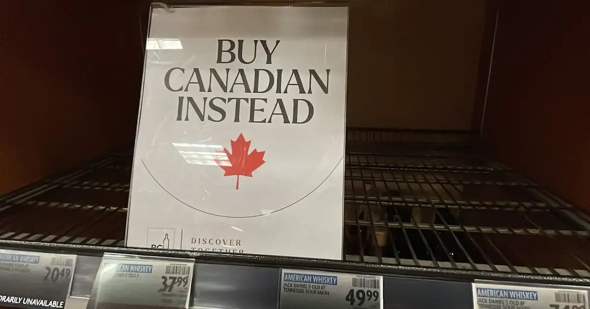 Empty shelves at B.C. liquor stores as American booze pulled in response to tariffs