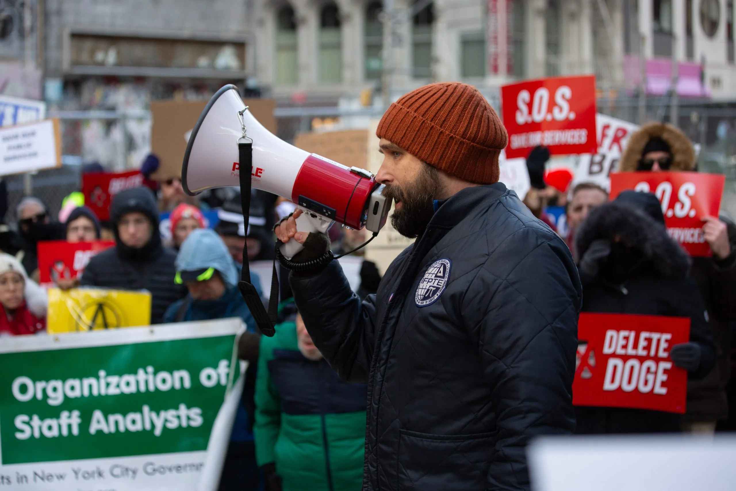 Federal Workers Rally In New York to Protest Musk Jobs Purge