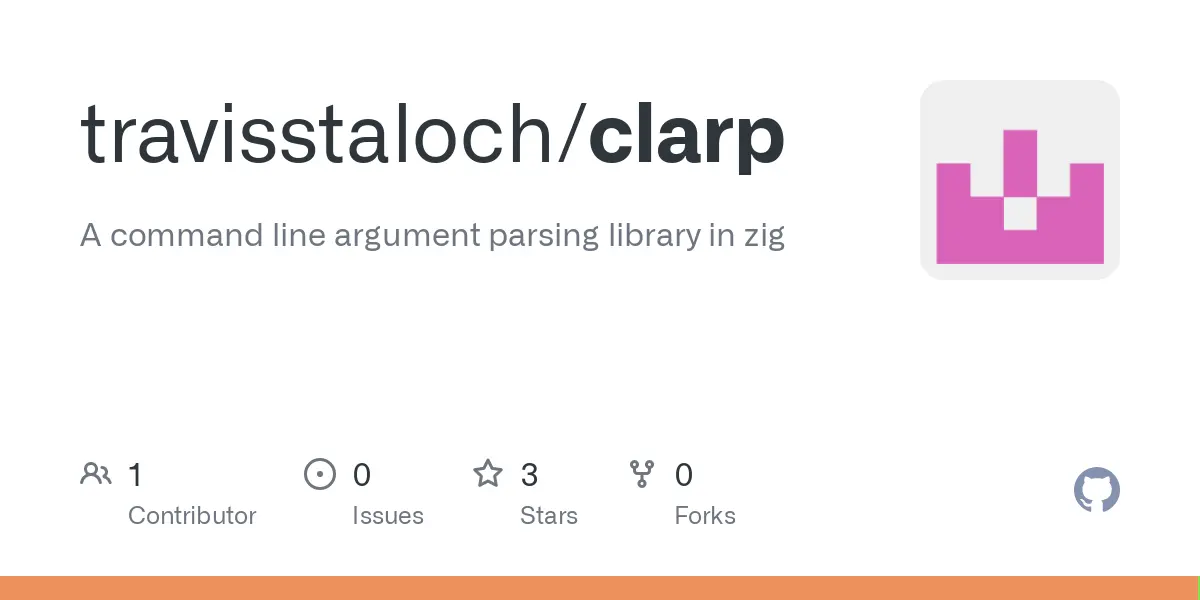 GitHub - travisstaloch/clarp: A command line argument parsing library in zig