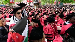 Group of graduates walk out of Harvard commencement chanting 'Free, free Palestine'