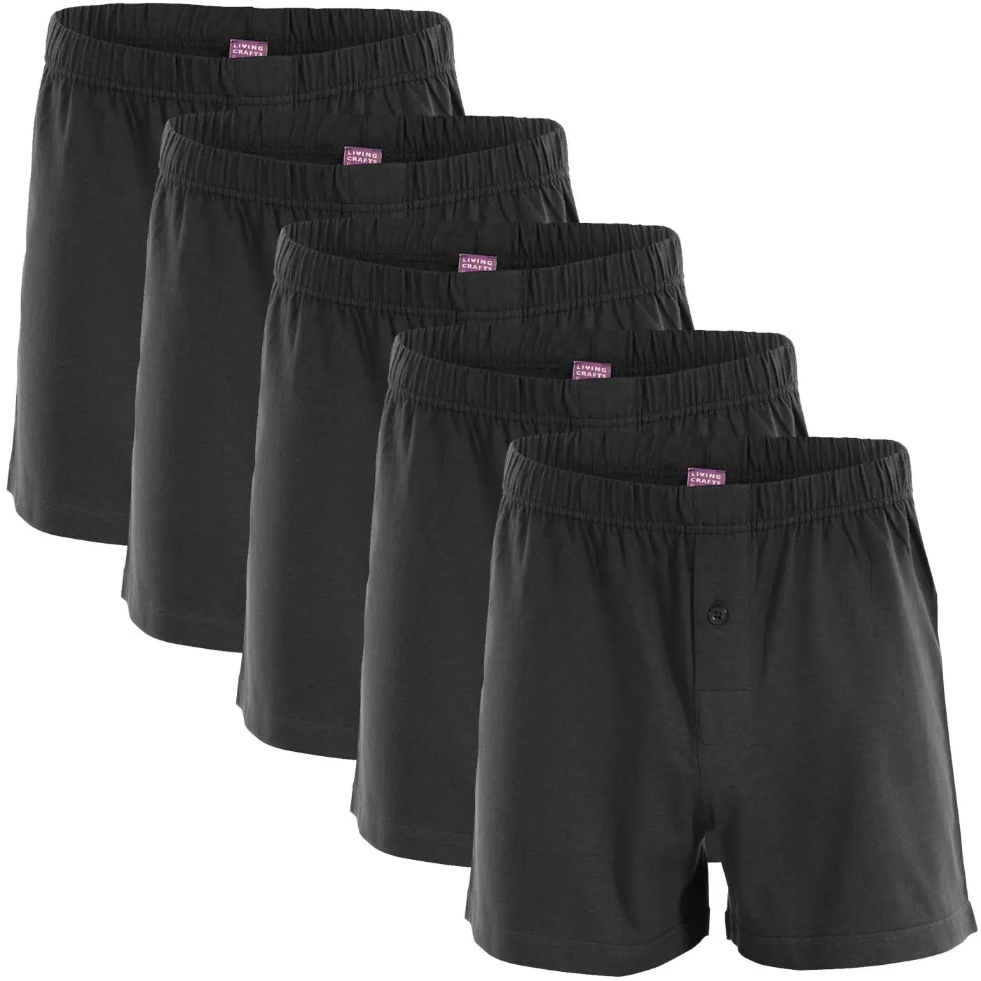 Boxer Shorts - Biobaumwolle schwarz - 5er-Pack