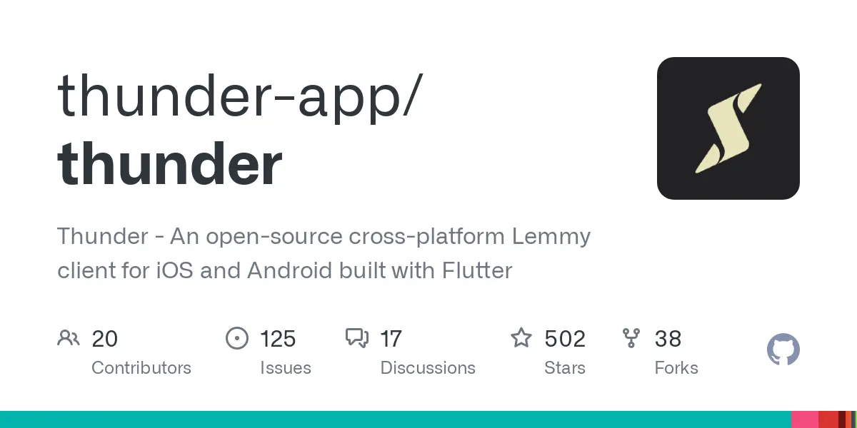 GitHub - thunder-app/thunder: Thunder - An open-source cross-platform Lemmy client for iOS and Android built with Flutter