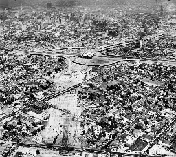 Interstate 10 under construction through downtown L.A.