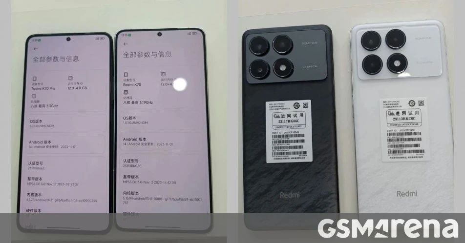 Redmi K70 and K70 Pro emerge in live images ahead of announcement