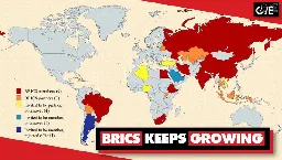 BRICS expands with 9 new partner countries. Now it's half of world population, 41% of global economy