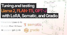 Tuning and Testing Llama 2, FLAN-T5, and GPT-J with LoRA, Sematic, and Gradio