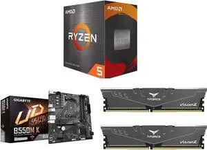 AMD Ryzen 5 5600X and GIGABYTE B550M K AM4 and Team T-FORCE VULCAN Z 16GB (2 x 8GB) 288-Pin PC RAM DDR4 3200