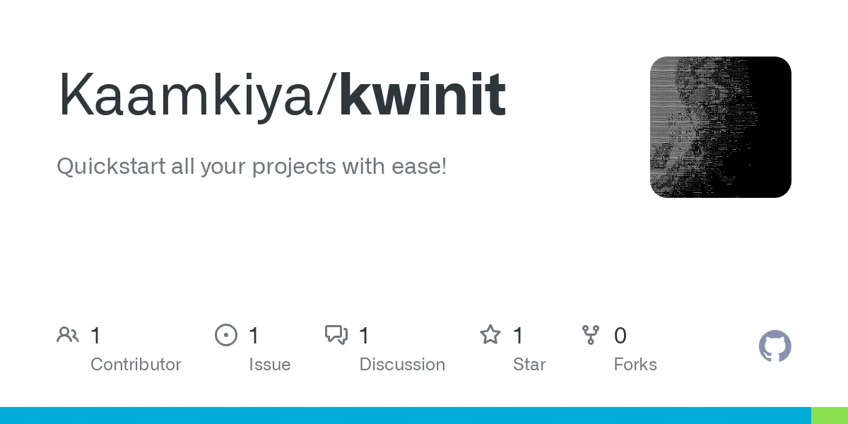 GitHub - Kaamkiya/kwinit: Quickstart all your projects with ease!