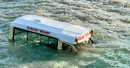 RNLI and coastguard were sent to help washed out ice cream van