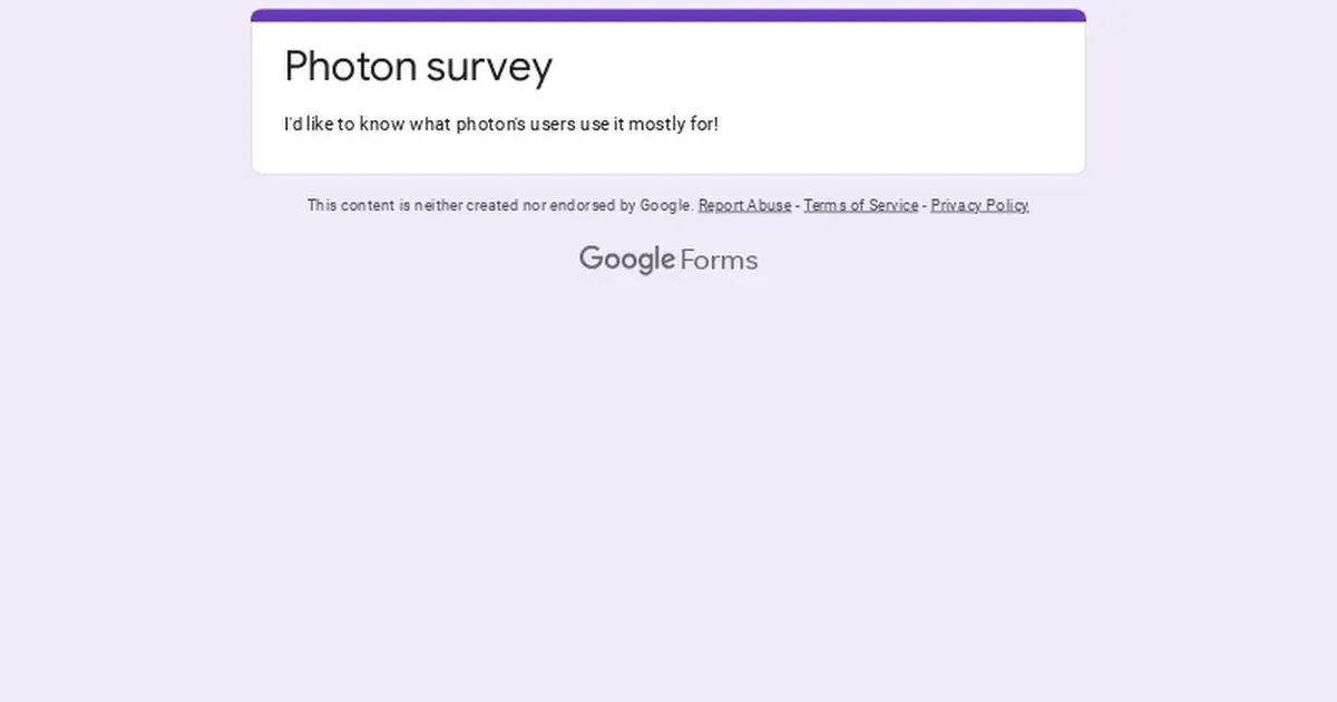 Photon survey