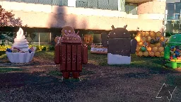 Google's Android 14 statue will make you turn upside down