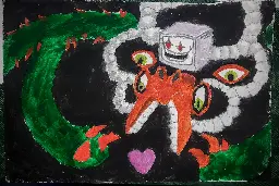 quick 'flowey (nightmare)' painting (ref in description)