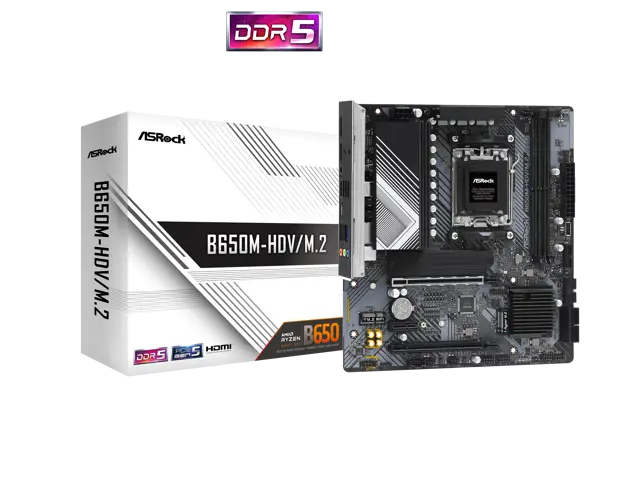 ASRock B650M-HDV/M.2 Socket AM5 Ryzen 7000 Micro ATX Motherboard - Newegg.com