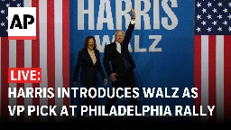 LIVE: Kamala Harris introduces Tim Walz as VP pick at Philadelphia rally